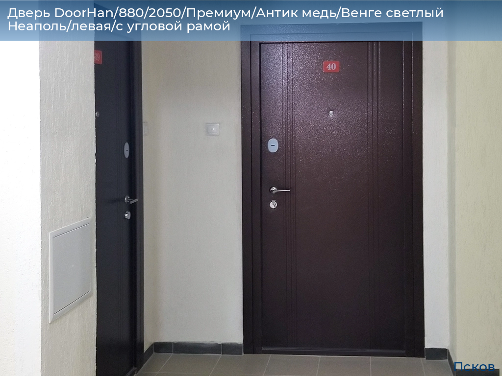 Дверь DoorHan/880/2050/Премиум/Антик медь/Венге светлый Неаполь/левая/с угловой рамой, pskov.doorhan.ru