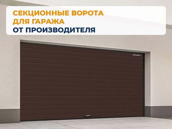 Секционные ворота 2900х2700 мм коричнево-красные DoorHan RSD02, pskov.doorhan.ru