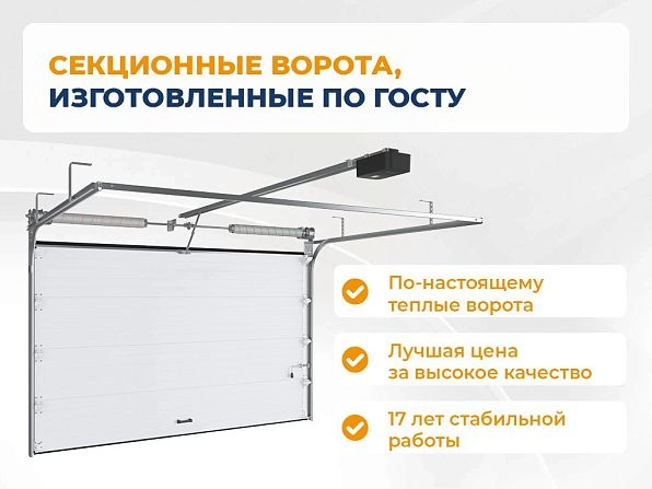 Секционные ворота 2700х2650 мм белые DoorHan RSD02, pskov.doorhan.ru